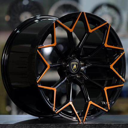 Lamborghini LP640 18x8.5J 5X120.65 Forged Wheels Black Machine Face Red Alloy 6061