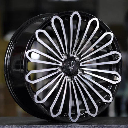 Maserati Levante 21x9J 5X114.3 Forged Wheels Bright Black Machine Face Alloy 6061