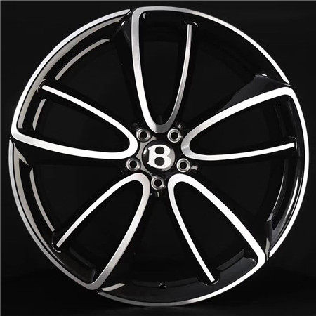 Bentley Continental GT 22x9.5J 5X130 Forged Wheels Bright Black Machine Face Alloy 6061