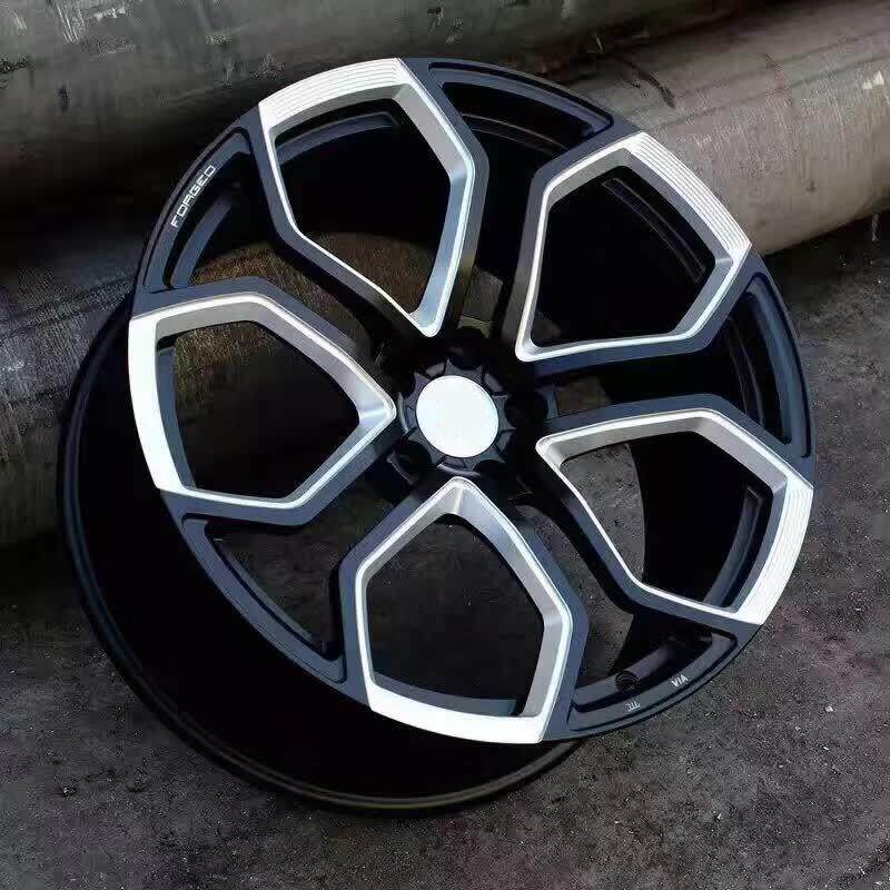 Custom Forged Wheels Black White Double 5 spokes Alloy 6061