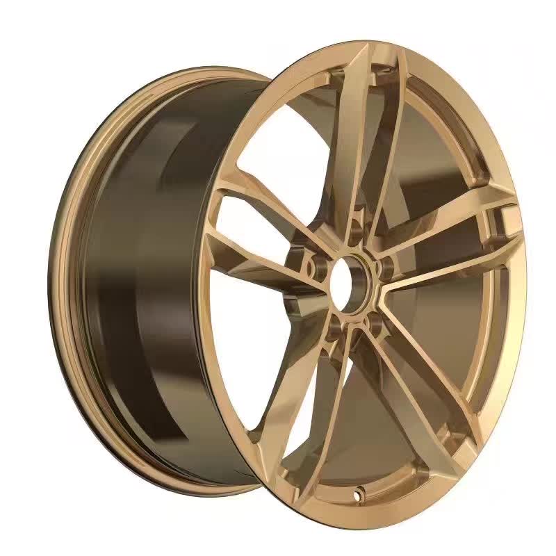 Hot sale golden yellow 21 inch wheels 3D rendering