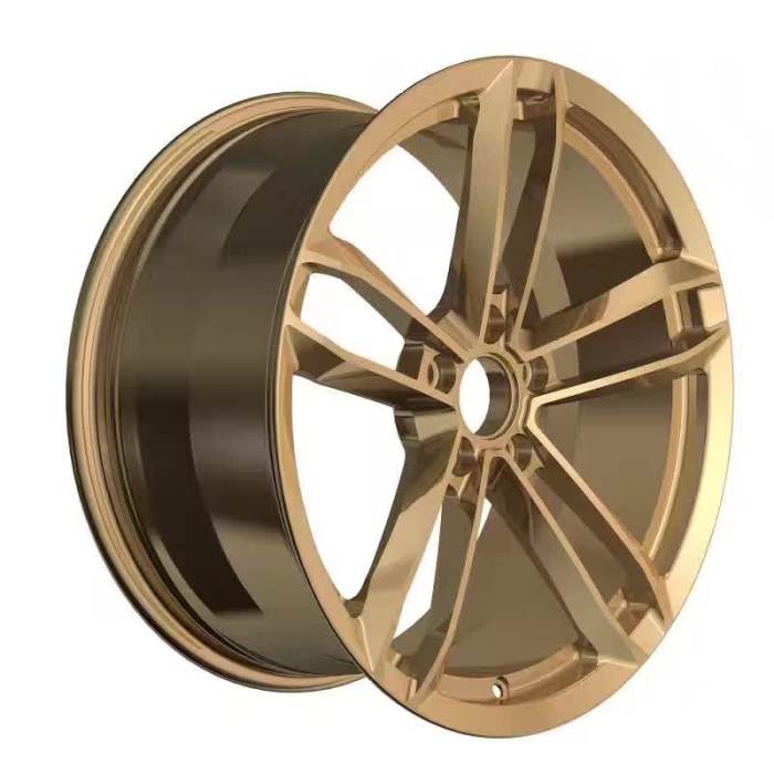 Hot sale golden yellow 19 inch wheels 3D rendering