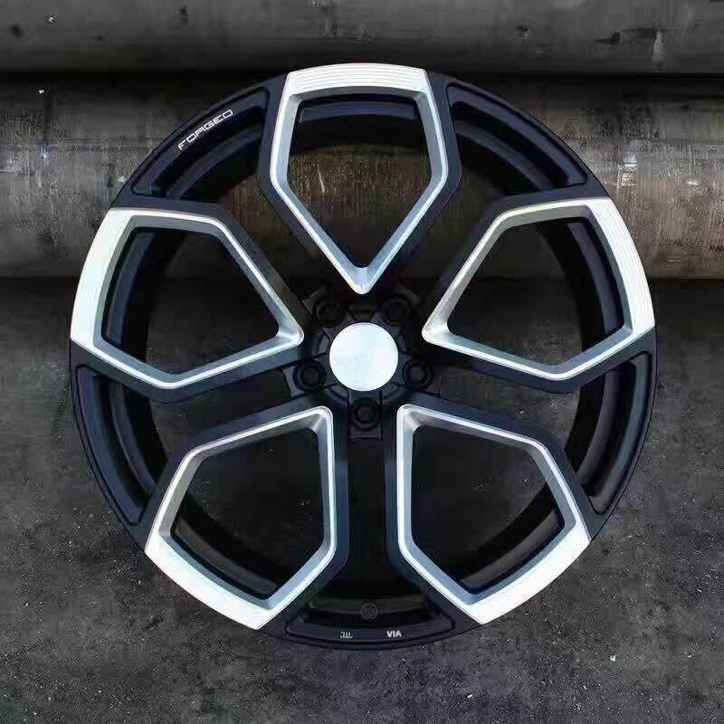 Custom Forged Wheels Black White Double 5 spokes Alloy 6061