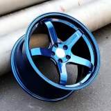 Aftermarket Custom Rim 18x9 Forged Wheels Bright Blue Concave