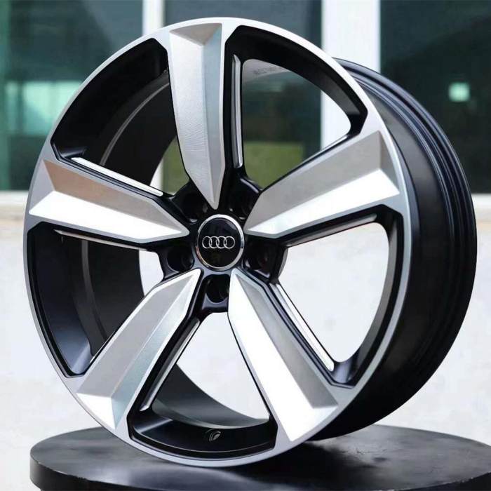 For Audi e-tron 21x9.5J 5X112 Forged Wheels Bright Black And Silver Face Aluminum Alloy 6061