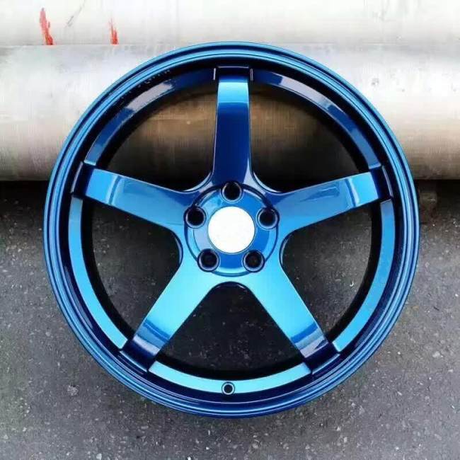 Aftermarket Custom Rim 18x9 Forged Wheels Bright Blue Concave