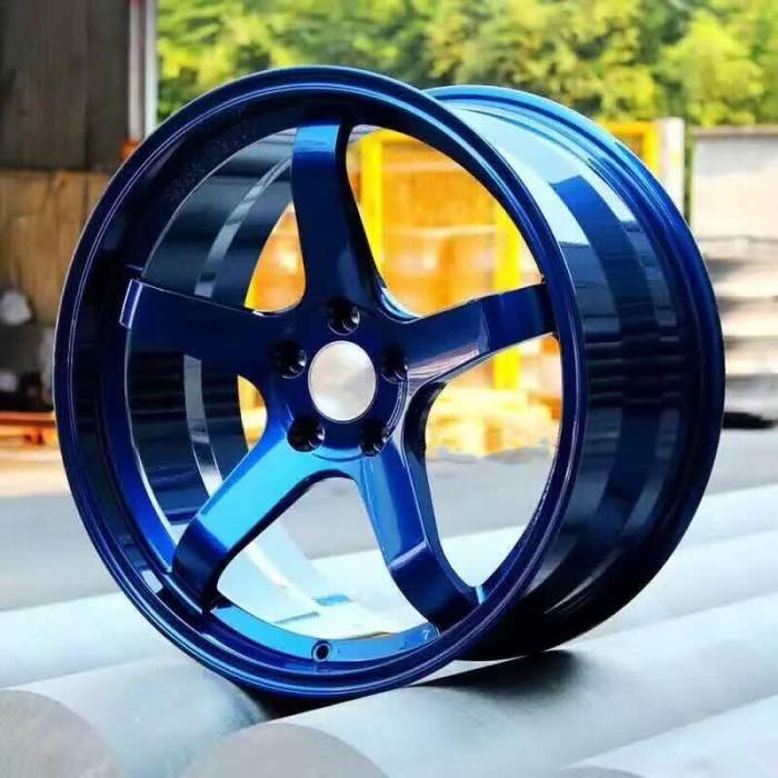 Aftermarket Custom Rim Forged Wheels Bright Blue Concave