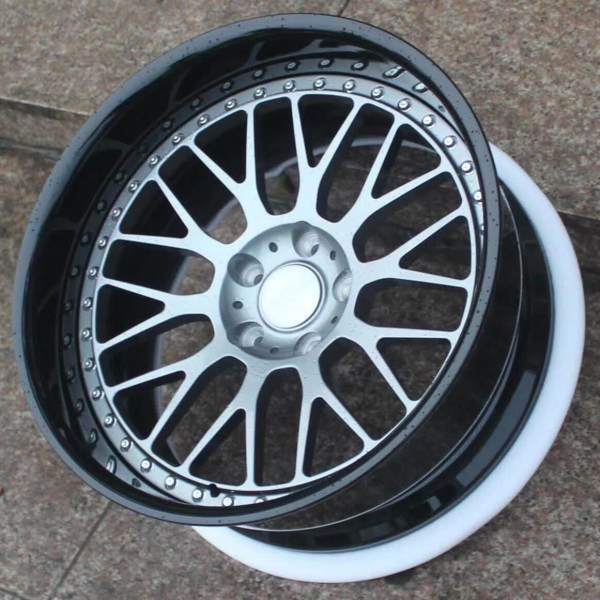 For BBS Style wheel 2 piece rim Gun Metal Flat Lip Reverse Mount
