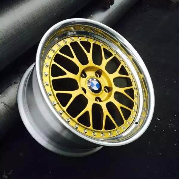For Rays Style wheel 2 piece rim 19x12J 5x120 Golden Flat Lip Or Step Lip Polished Rim