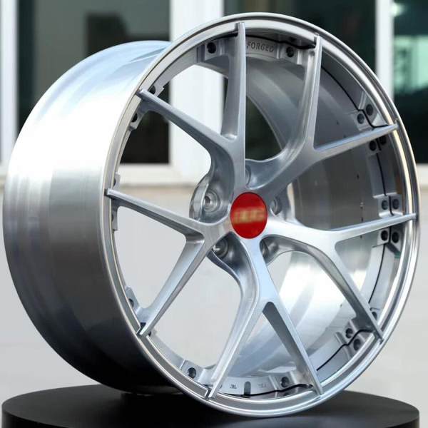 For BBS Style wheel 2 piece rim 20x10J 5x114.3 Silver Flat Lip Reverse Mount