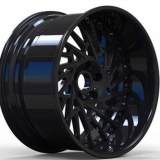 Custom 2 Piece Rim 20x12J 5x120 Deep Dish Forged Wheels Bright Black Alloy 6061