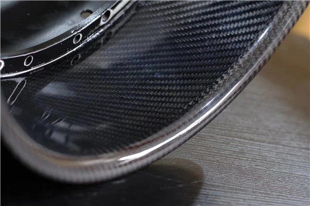 Custom Forged 2 Piece Wheel Carbon Fiber Pattern Barrel Bright Black
