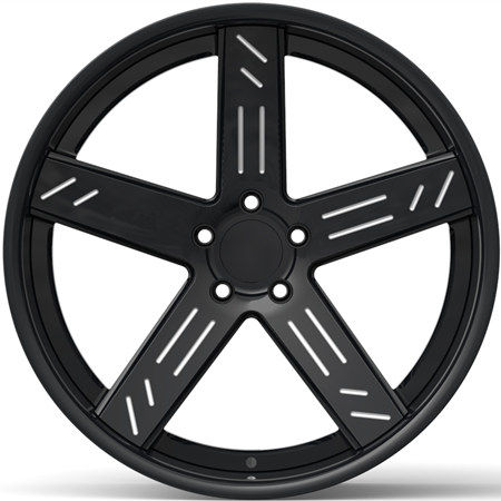 Aftermarket Custom Forged 2 Piece Wheel Bright Black Center Barrel Deep Dish