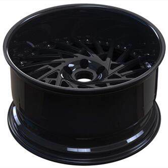 Custom 2 Piece Rim Deep Dish Forged Wheels Bright Black Alloy 6061