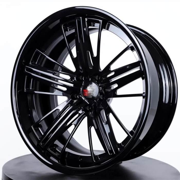 Bright Black Center And Barrel Aftermarket Deep Dish Forged 2 Piece Wheel