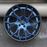Aftermarket Custom Forged 2 Piece Wheel 18x10J Blue Center Black Barrel Step Lip