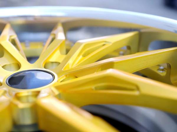 Golden Center Polish Barrel Aftermarket Custom Forged 2 Piece Wheel