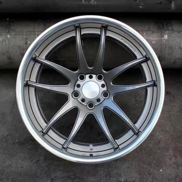 Gunmetal Center Polish Barrel Aftermarket Deep Dish Forged 2 Piece Wheel