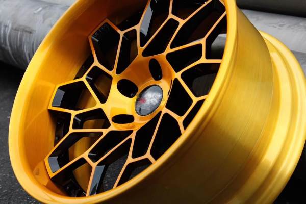 Golden Center Barrel Aftermarket Deep Dish Forged 2 Piece Wheel Staggered Spokes
