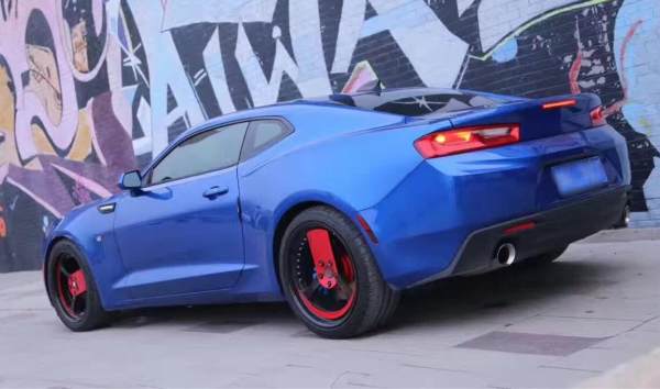 Like F Style 2 piece Wheel 19x9.5J 5x120 Bright Black And Red Center Black Barrel