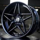 Aftermarket Chevrolet Corvette ZR1 2 piece wheel 19x10.5J 5x120.65 Bright Black