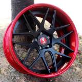 Aftermarket Ford Mustang Shelby GT350 19x10.5J 2 piece wheel Matte Black Center Bright Red Barrel