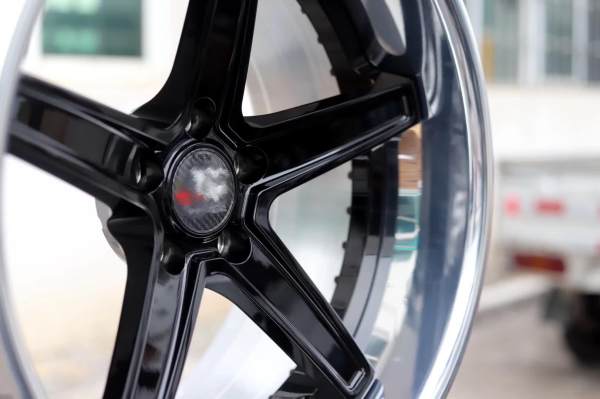 Bright Black Center Barrel Aftermarket Deep Dish Forged 2 Piece Wheel