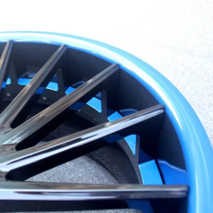Aftermarket For Tesla Model X Forged 2 Piece Wheel 22x10J Black Blue Center Barrel