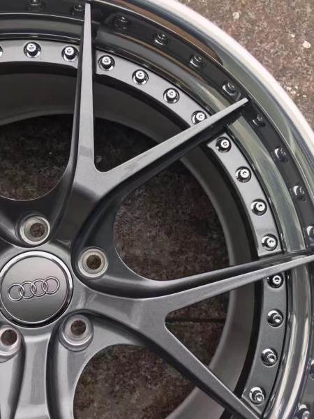 For HRE Style 2 piece Wheel 20x10.5J 5x112 Gun Metal Center Polish Barrel