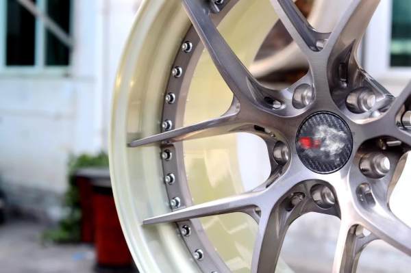 Gunmetal Center Brush Barrel Step Lip Aftermarket Custom Forged 2 Piece Wheel
