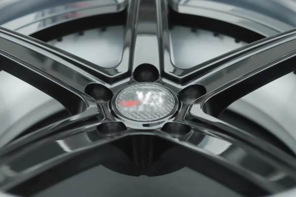 Bright Black Center Barrel Aftermarket Deep Dish Forged 2 Piece Wheel