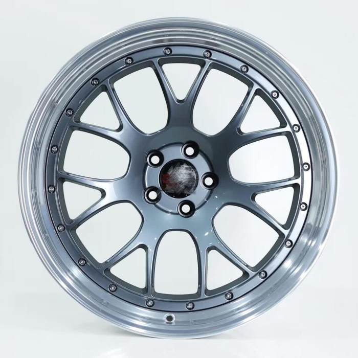 For BBS Style 2 piece wheel Gun Metal Step Lip