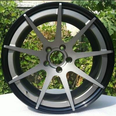 Aftermarket Custom Forged 3-piece wheels Gunmetal Center Black Rim
