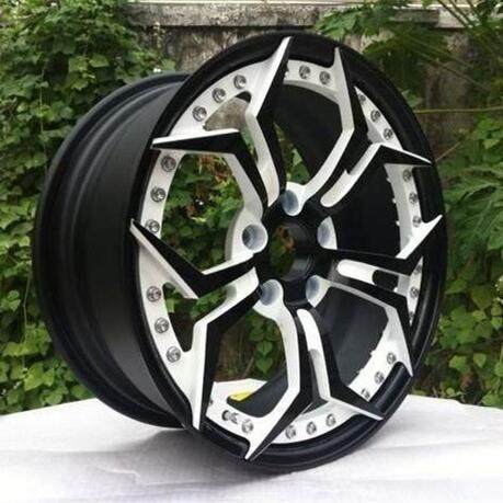 Aftermarket Custom Forged 3-piece wheels Black White Center Black Rim