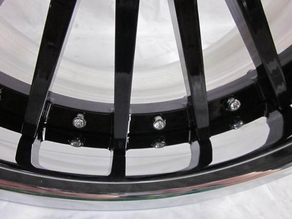 Aftermarket Custom Forged 3-piece wheels Bright Black Center Polish Rim