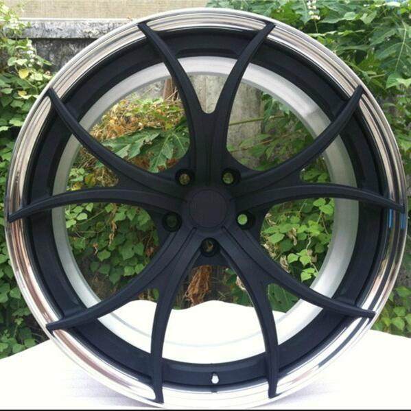 Aftermarket Custom Forged 3-piece wheels Matte Black Center Polish Rim