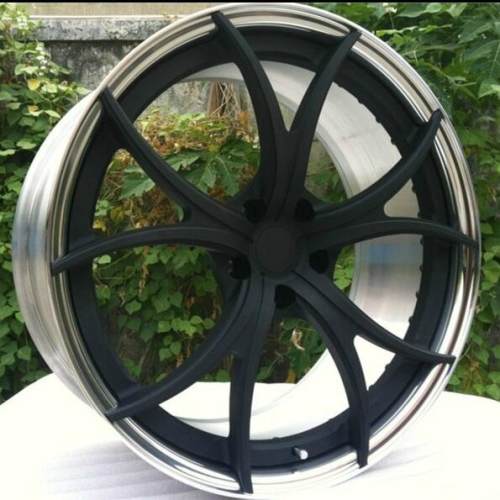 Aftermarket Custom Forged 3-piece wheels Matte Black Center Polish Rim