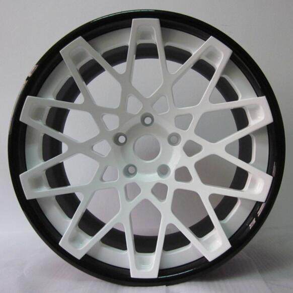 Aftermarket Custom Forged 3-piece wheels 20x10J White Center Black Rim
