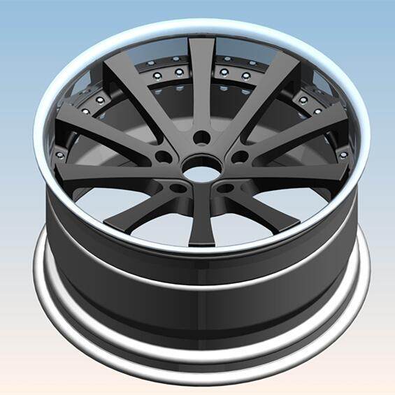 Aftermarket Custom Forged 3-piece wheels Red Center Polish Rim