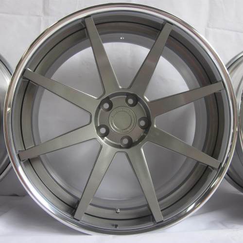 Aftermarket Custom Forged 3-piece wheels Gun Metal Center Polish Rim