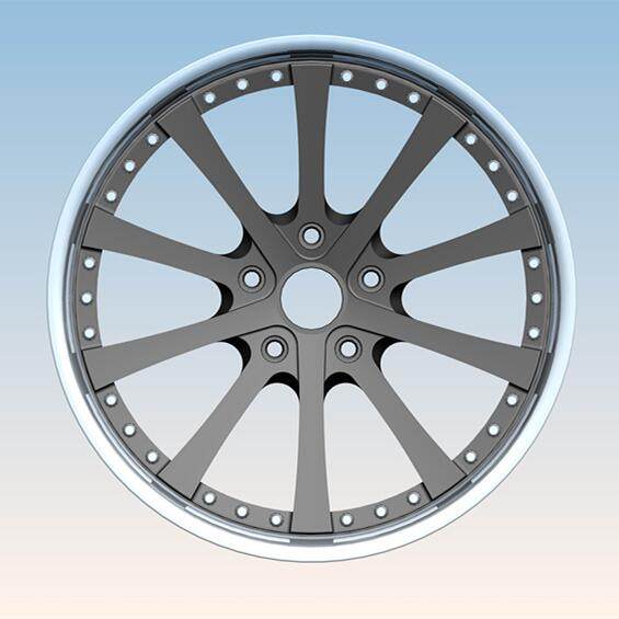 Aftermarket Custom Forged 3-piece wheels Red Center Polish Rim