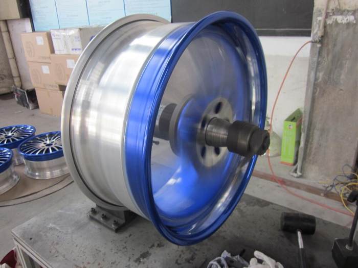 Aftermarket Custom Forged 3-piece wheels Blue Machine Face Center Rim