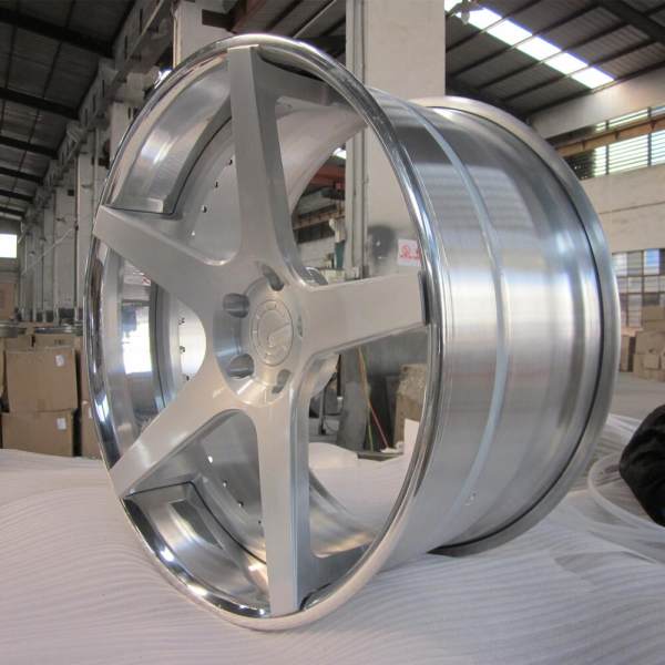Aftermarket Custom Forged 3-piece wheels Silver Brush Center Polish Rim