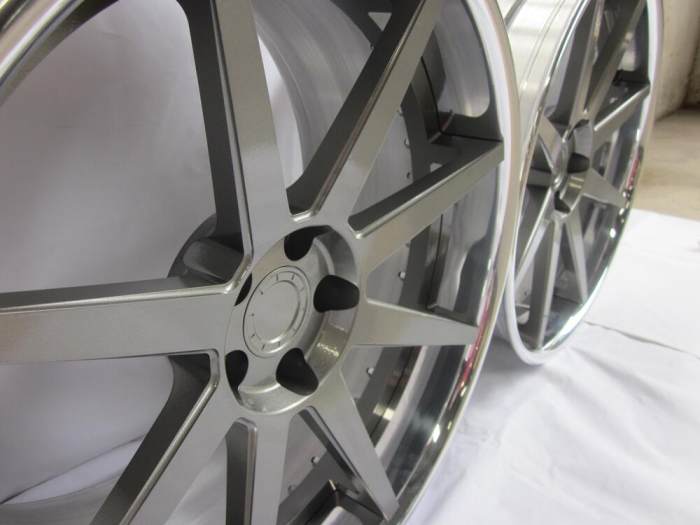 Aftermarket Custom Forged 3-piece wheels Gun Metal Center Polish Rim