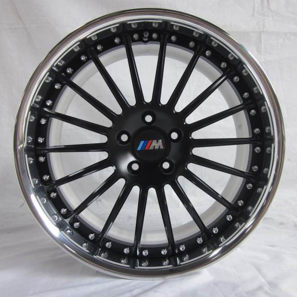 Aftermarket Custom Forged 3-piece wheels 20x10.5J Black Center Polish Rim