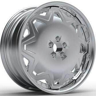 Aftermarket Custom Forged 3-piece wheels Chrome Center Polish Rim
