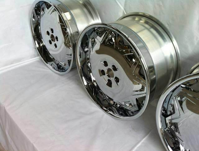 Aftermarket Custom Forged 3-piece wheels Chrome Center Polish Rim