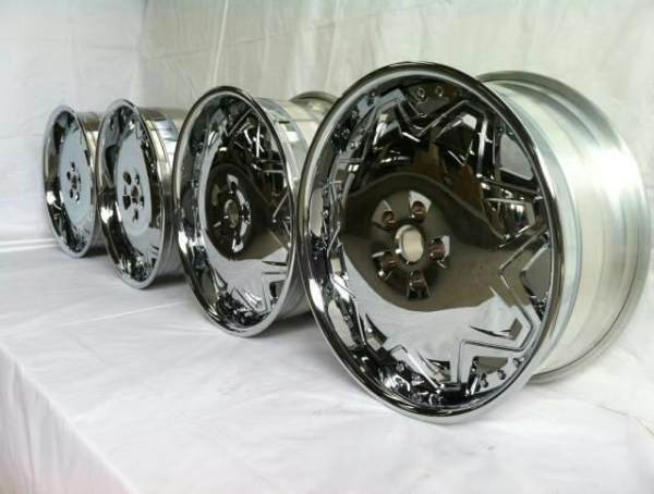 Aftermarket Custom Forged 3-piece wheels Chrome Center Polish Rim