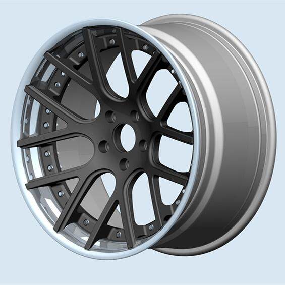 Aftermarket Custom Forged 3-Piece Wheels Brown Center Polish Step Lip