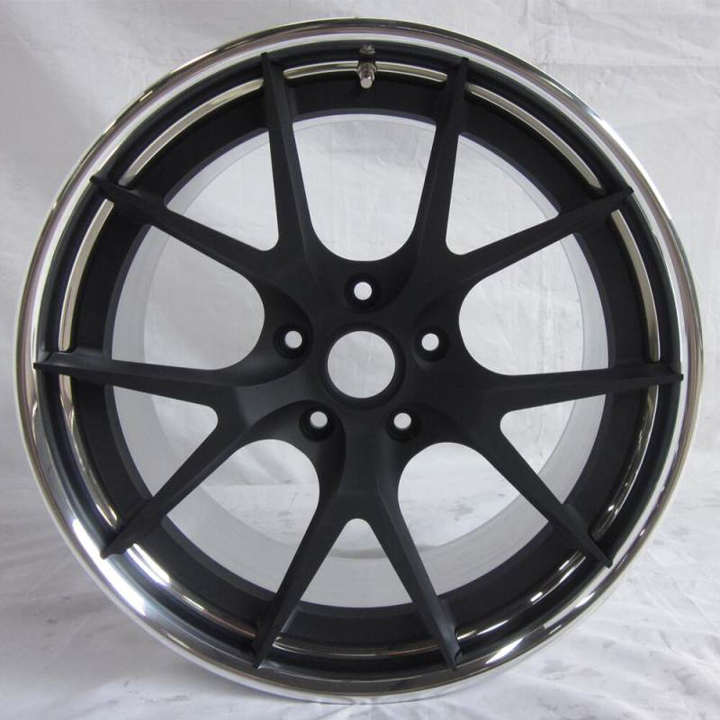 Aftermarket Custom Forged 3-Piece Wheels Black Center Polish Step Lip
